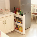 Carrello da Cucina 54,5x12,7x72,5 cm in Polipropilene Bianco-3