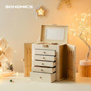 Scatola Porta Orologi Uomo e Donna 26x15x32 cm in MDF Bianco-2