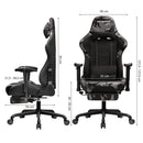 Sedia da Gaming Ergonomica 69x71x127,5-137,5 cm con Poggiapiedi in Tessuto Nero-7