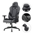 Sedia da Gaming Ergonomica 69x71,5x125-135 cm in Tessuto Grigio-4