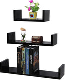 Set 3 Mensole Decorative in MDF Nero-8