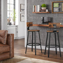 Set 2 Sgabelli 99x54x54 cm in Legno e acciaio Nero-3