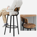 Set 2 Sgabelli 99x54x54 cm in Legno e acciaio Nero-6