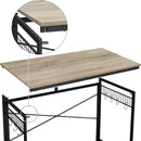 Scrivania da Ufficio 100x50x75 cm in Legno e Acciaio Nero-4
