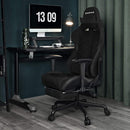 Sedia da Gaming Ergonomica 69x71x127,5-137,5 cm con Poggiapiedi in Tessuto Nero-2