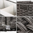 Cesto Portabiancheria 56,5x32x61 cm in Plastica effetto Rattan Grigio-6