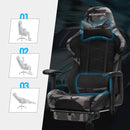 Sedia da Gaming Ergonomica 69x71x127,5-137,5 cm con Poggiapiedi in Tessuto Nero-5