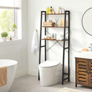 Mensole Sopra WC Salvaspazio 64x30x156 cm in Legno e acciaio Nero-2