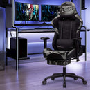 Sedia da Gaming Ergonomica 69x71x127,5-137,5 cm con Poggiapiedi in Tessuto Nero-2