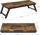 Vassoio Scrivania per Laptop da Letto 71x35x23 cm in MDF e Bambù Nero-5