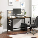 Scrivania da Ufficio 118x60x114,5 cm in Legno e Acciaio Nero-2