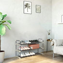 Scarpiera 3 Ripiani 92x30x54 cm in Acciaio e plastica Grigio-3