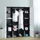 Armadio Guardaroba Componibile 145x37x180 cm in Polipropilene Nero-5