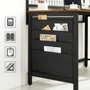 Scrivania da Ufficio 118x60x114,5 cm in Legno e Acciaio Nero-3