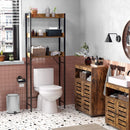 Mensole Sopra WC Salvaspazio 63x25x165 cm in Legno e Metallo Marrone Rustico-4