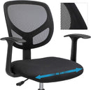 Sedia da Ufficio Operativa 50x58x101-120 cm in Tessuto Nero-6
