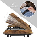 Vassoio Scrivania per Laptop da Letto 71x35x23 cm in MDF e Bambù Nero-4
