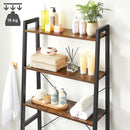 Mensole Sopra WC Salvaspazio 64x30x156 cm in Legno e acciaio Nero-4