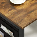 Scrivania da Ufficio 118x60x114,5 cm in Legno e Acciaio Nero-7