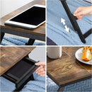 Vassoio Scrivania per Laptop da Letto 71x35x23 cm in MDF e Bambù Nero-8