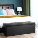 Pouf Contenitore 110x38x38 cm in Similpelle Nero-2