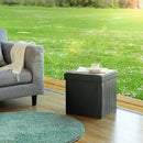 Pouf Contenitore 38x38x38 cm in Similpelle Nero-3