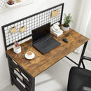 Scrivania da Ufficio 118x60x114,5 cm in Legno e Acciaio Nero-6
