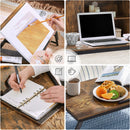 Vassoio Scrivania per Laptop da Letto 71x35x23 cm in MDF e Bambù Nero-3