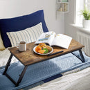 Vassoio Scrivania per Laptop da Letto 71x35x23 cm in MDF e Bambù Nero-2