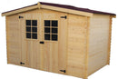 Casetta Box da Giardino 3x1,85 m Senza Pavimento in Legno Picea Massello 20mm Alpina-1