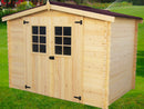 Casetta Box da Giardino 3x1,85 m Senza Pavimento in Legno Picea Massello 20mm Alpina-2