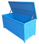 Baule Cassapanca da Esterno 127x55xH 60 cm in Legno Cunninghamia  lanceolata Blu-3