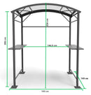 Tettoia per Barbecue 167x128x202 cm in Acciaio con Accessori -5