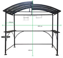 Tettoia per Barbecue 240x150x230 cm in Acciaio con Accessori -3