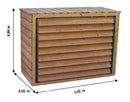 Copri Condizionatore con Veneziane Mobili 132x58x98 cm in Legno Abete Termo Trattato-4