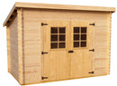 Casetta Box da Giardino 3x1,85 m Senza Pavimento in Legno Picea Massello 20mm Alpina-1