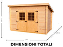 Casetta Box da Giardino 3x1,85 m Senza Pavimento in Legno Picea Massello 20mm Alpina-3