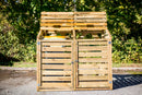 Copri Bidoni Raccolta Differenziata 150x90x120 cm Senza Pavimento in Legno di Pino 8-14mm Naturale-4