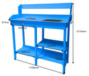 Tavolo da Lavoro 112x45xH112 cm in Legno Cunninghamia  lanceolata Blu-5