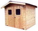 Casetta Box da Giardino 2,4x2,04 m Senza Pavimento in Legno Picea Massello 19mm Tetto a Lastre Therma-1