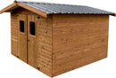 Casetta Box da Giardino 3,16x2,4 m Senza Pavimento in Legno Picea Massello 19mm Tetto in Acciaio Therma-1