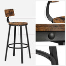 Set 2 Sgabelli 99x54x54 cm in Legno e acciaio Nero-5